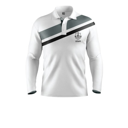 HPE/COACHES - AHS Staff Custom White LS Polo 