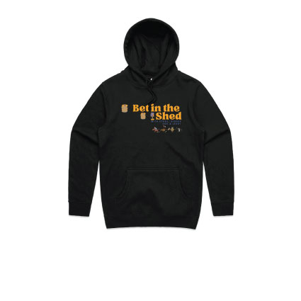 Bet in the Shed Podcast Black Hoodie