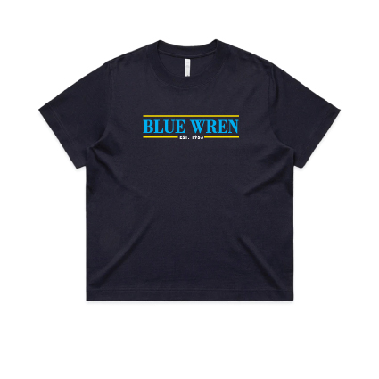 Blue Wren Box Tee- Navy