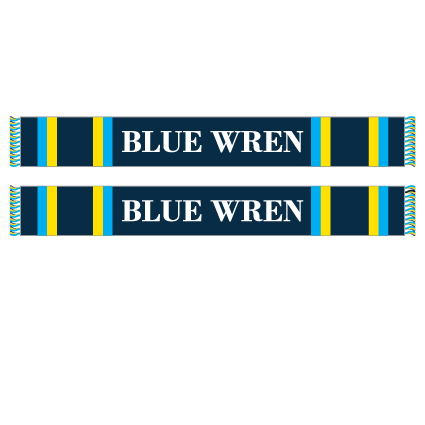 Blue Wren Neball Club Custom Knit Scarf