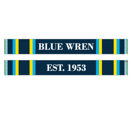 Blue Wren Neball Club Custom Knit Scarf