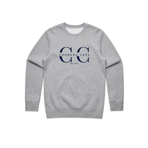 Coorong Cats Embroidered Crew - Grey Marle