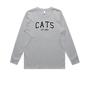 Coorong Cats FNC LS Print Tee - Grey Marle