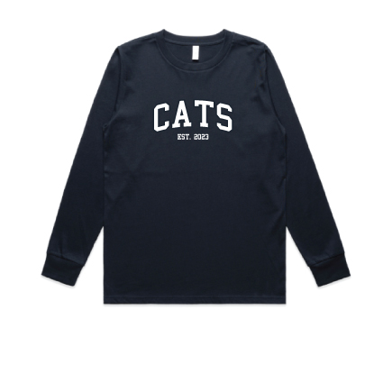 Coorong Cats FNC LS Print Tee - Navy