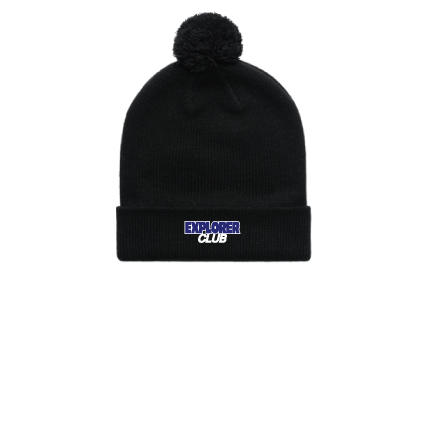 Explorer Caravans Pom Pom Beanie - Black