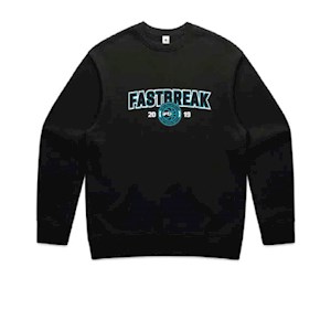 Fastbreak Basketball EMB Crew Jumper- Black