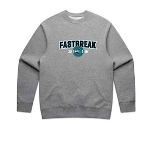 Fastbreak Basketball EMB Crew Jumper- Grey Marle