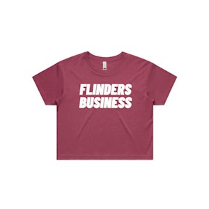 Flinders Business Crop Tee - Berry