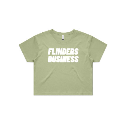 Flinders Business Crop Tee - Pistachio