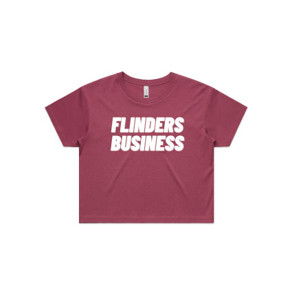 Flinders Business Crop Tee - Berry