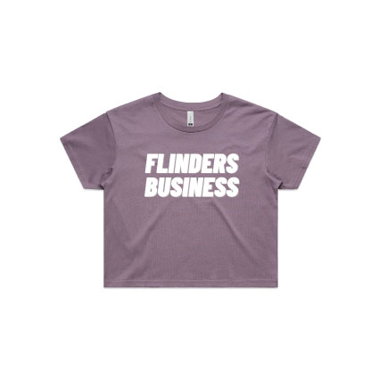 Flinders Business Crop Tee - Mauve
