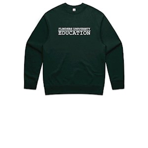 Flinders Uni Education Embroidered Relax Crew - Pine Green