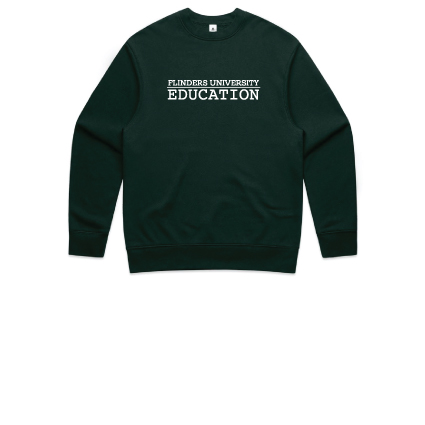 Flinders Uni Education Embroidered Relax Crew - Pine Green