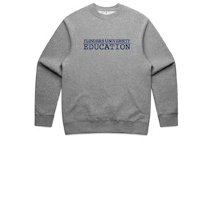 Flinders Uni Education Embroidered Relax Crew - Grey Marle
