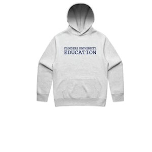 Flinders Uni Education Embroidered Relax Hoodie - White Marle