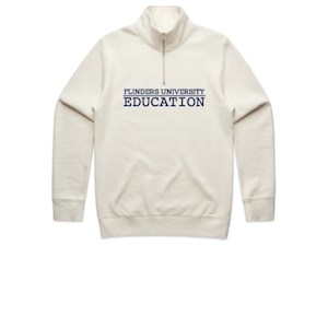 Flinders Uni Education Embroidered Qtr Zip - Ecru