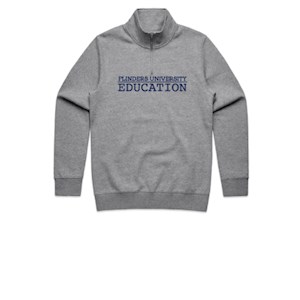 Flinders Uni Education Embroidered Qtr Zip - Grey Marle