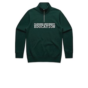 Flinders Uni Education Embroidered Qtr Zip - Pine Green
