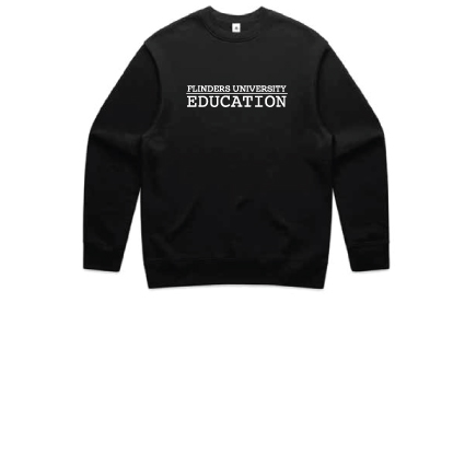 Flinders Uni Education Embroidered Relax Crew - Black
