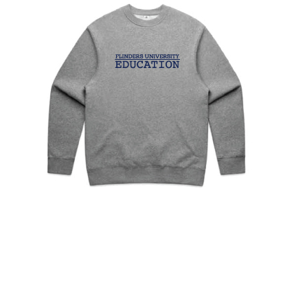Flinders Uni Education Embroidered Relax Crew - Grey Marle