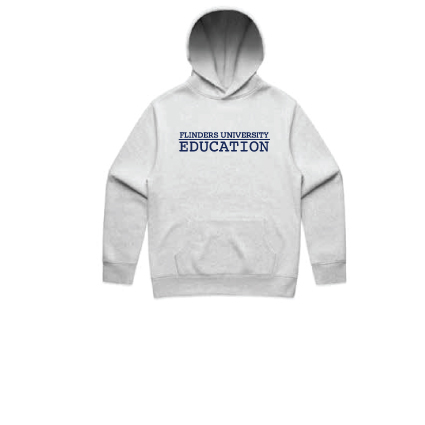 Flinders Uni Education Embroidered Relax Hoodie - White Marle