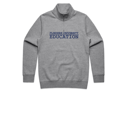 Flinders Uni Education Embroidered Qtr Zip - Grey Marle
