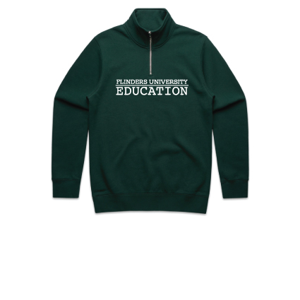 Flinders Uni Education Embroidered Qtr Zip - Pine Green