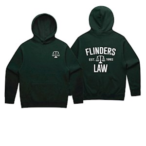 Flinders University Law Puff Print Hoodie - Pine Green