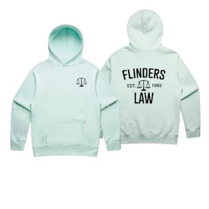 Flinders University Law Puff Print Hoodie - Sea Foam