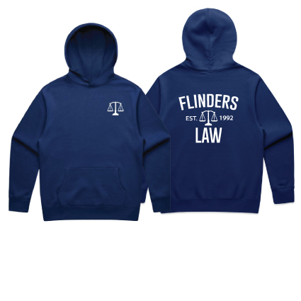 Flinders University Law Puff Print Hoodie - Cobalt