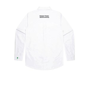 Floral Image Mens Long Sleeve Shirt- White