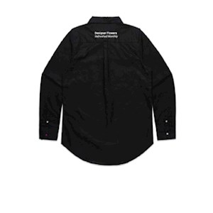  Floral Image Womens Long Sleeve Shirt- Black