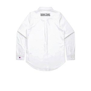  Floral Image Womens Long Sleeve Shirt- White