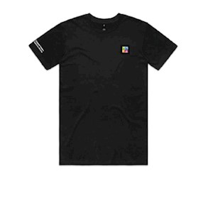 Floral Image Mens Classic T-Shirt- Black