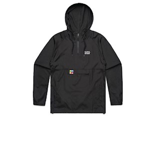Floral Image Mens Black Windbreak Jacket 