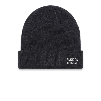 Floral Image Knit Beanie