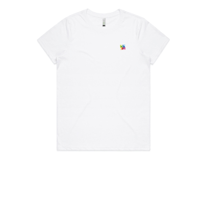 Floral Image Womens White T-Shirt