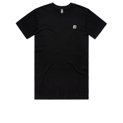 Floral Image Mens Black Tee