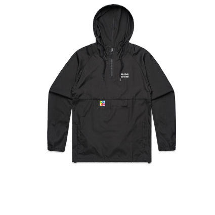 Floral Image Mens Black Windbreak Jacket 