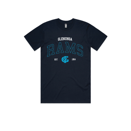 Glenunga FC Retro College Tee - Navy