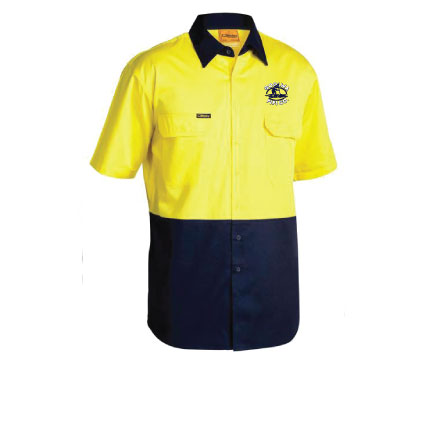 Goolwa Pipi Co. Hi-Vis Full Button Short Sleeve Shirt