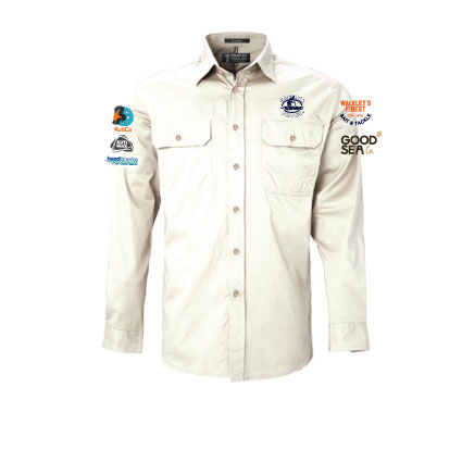 Goolwa Pipi Co. Full Button Work Shirt - Stone