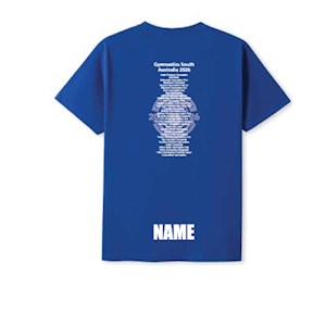 Gymnastics SA Junior Print Tee- Royal Blue
