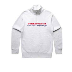 Gymnastics SA Junior College Qtr Zip- White Marle