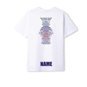 Gymnastics SA Junior Print Tee- White