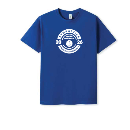 Gymnastics SA Junior Print Tee- Royal Blue