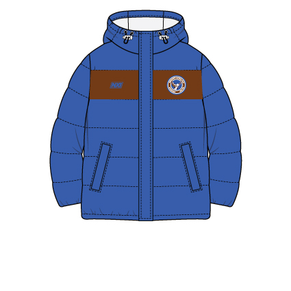Kenilworth FC Sub Puffer Jacket - Royal/Brown