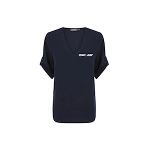 BBC Office Reese Navy V Neck Top