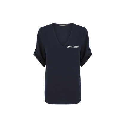 BBC Office Reese Navy V Neck Top