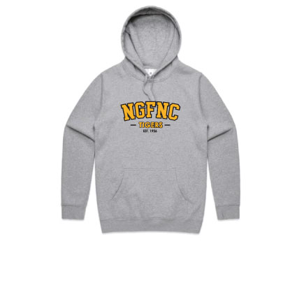 North Gambier FNC Premium Embroidered Hoodie - Grey Marle